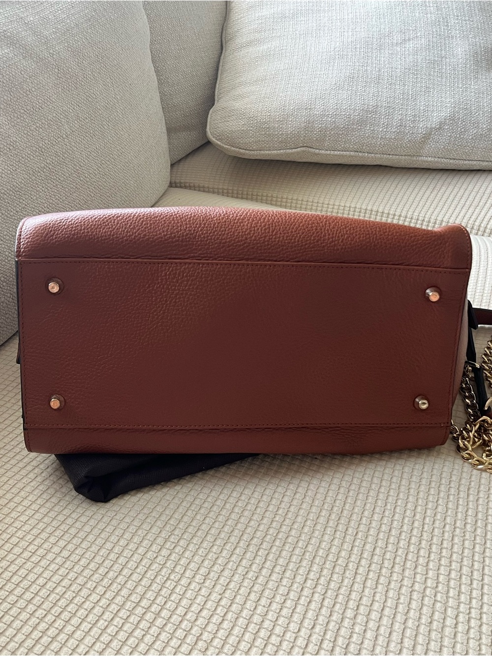 Roberto Cavalli Chestnut Brown Leather Satchel with Gold Hardware - Picture 5 of 9